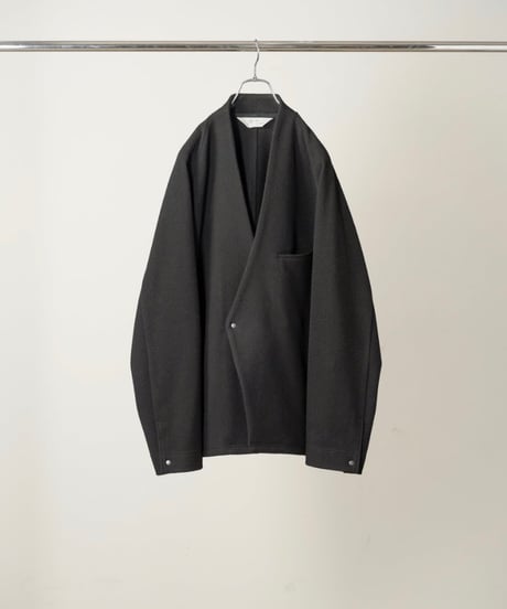 【ANCELLM（アンセルム）】W/CA NO COLLAR DOUBLE JACKET -BLACK