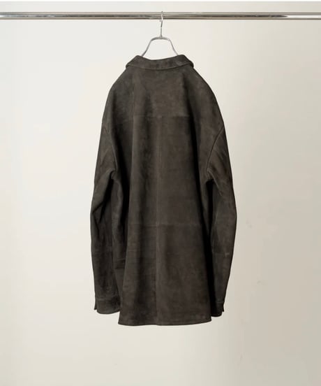 【ANCELLM（アンセルム）】GEEP LEATHER OVER SHIRT -BLACK