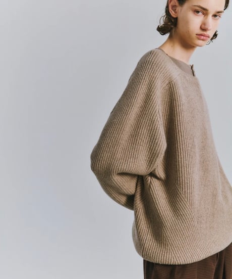 【ANCELLM（アンセルム）】TUCK IN KNIT -BEIGE