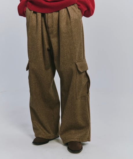 【ANCELLM（アンセルム）】WOOL BLANCKET CARGO PANTS -D.BROWN