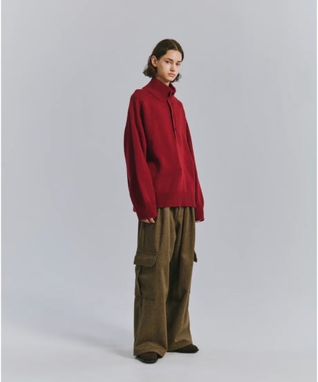 【ANCELLM（アンセルム）】WOOL BLANCKET CARGO PANTS -D.BROWN