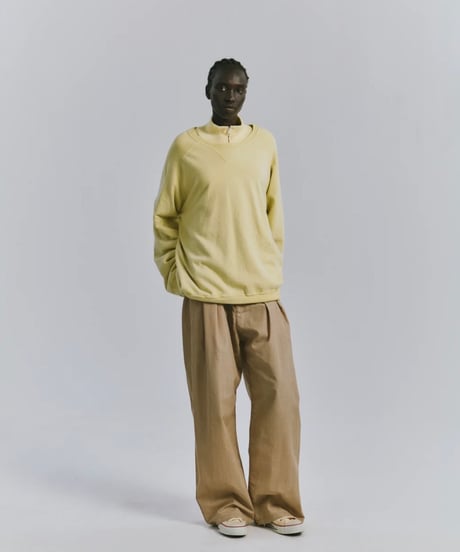 【ANCELLM（アンセルム）】FLEECE-LINED SWEAT SHIRT -YELLOW