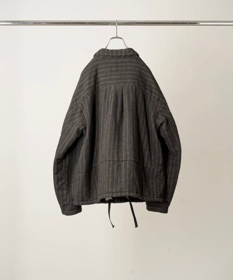 【ANCELLM（アンセルム）】STRIPE PADDED SHIRT -BLACK