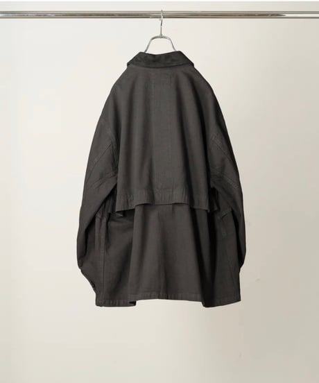 【ANCELLM（アンセルム）】AGING DENIM HALF JACKET -BLACK