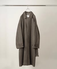 【ANCELLM（アンセルム）】WOOL BLANKET BALMACAAN COAT -D.BROWN