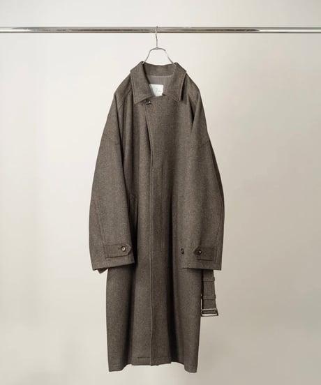 【ANCELLM（アンセルム）】WOOL BLANKET BALMACAAN COAT -D.BROWN