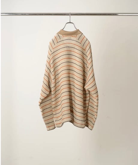 【ANCELLM（アンセルム）】CUT BORDER SKIPPER SHIRT -BEIGE