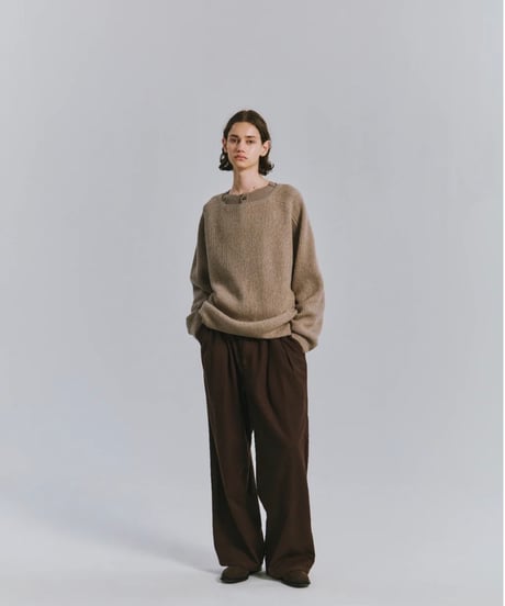【ANCELLM（アンセルム）】TUCK IN KNIT -BEIGE