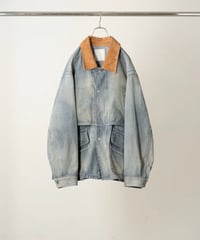 【ANCELLM（アンセルム）】AGING DENIM HALF JACKET -INDIGO