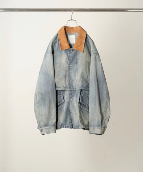 【ANCELLM（アンセルム）】AGING DENIM HALF JACKET -INDIGO