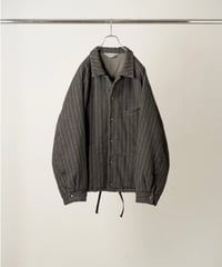 【ANCELLM（アンセルム）】STRIPE PADDED SHIRT -BLACK