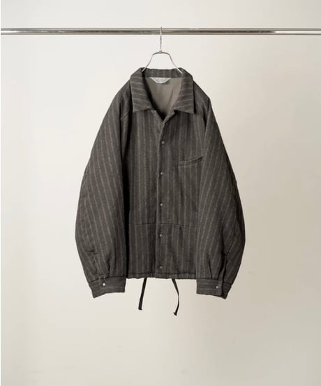 【ANCELLM（アンセルム）】STRIPE PADDED SHIRT -BLACK