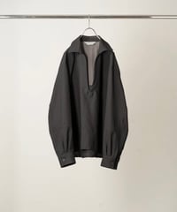 【ANCELLM（アンセルム）】 SKIPPER UV NECK SHIRT -BLACK