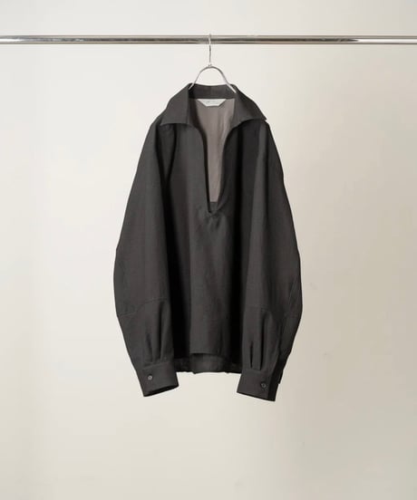 【ANCELLM（アンセルム）】 SKIPPER UV NECK SHIRT -BLACK