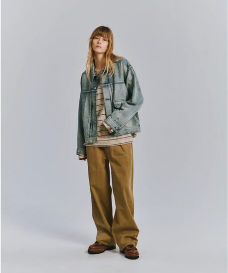 【ANCELLM（アンセルム）】 AGING CHINO SLACKS -BEIGE