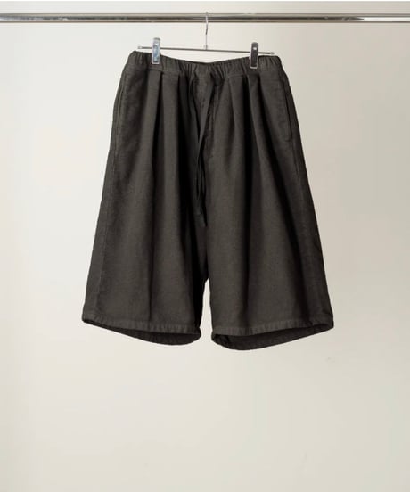 【ANCELLM（アンセルム）】 BRUSHED COTTON WIDE CROPPED PANTS -BLACK