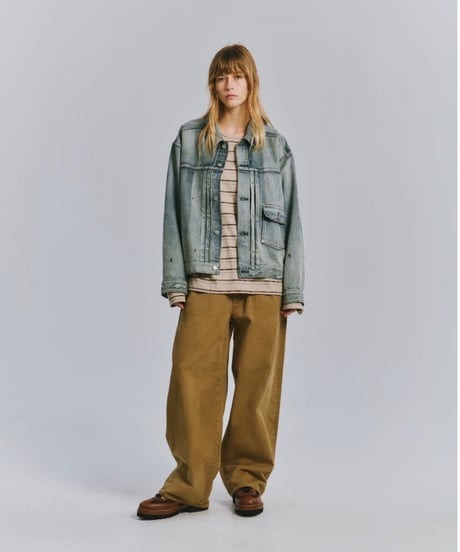 【ANCELLM（アンセルム）】 AGING CHINO SLACKS -BEIGE