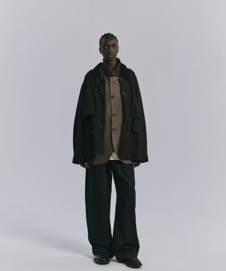 【ANCELLM（アンセルム）】AGING DENIM HALF JACKET -BLACK