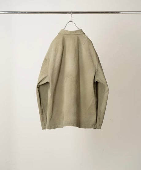 【ANCELLM（アンセルム）】HERRINGBONE WORK SHIRT　-M.GREEN