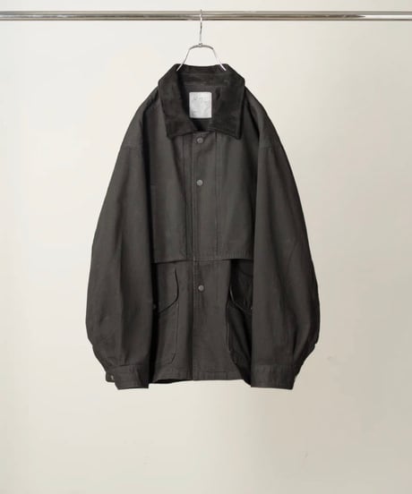 【ANCELLM（アンセルム）】AGING DENIM HALF JACKET -BLACK