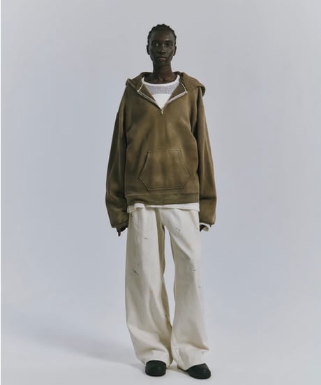 【ANCELLM（アンセルム）】FLEECE-LINED SWEAT HOODIE -MARRON