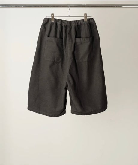 【ANCELLM（アンセルム）】 BRUSHED COTTON WIDE CROPPED PANTS -BLACK