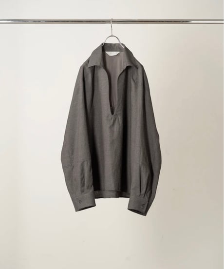【ANCELLM（アンセルム）】 SKIPPER UV NECK SHIRT -BROWN