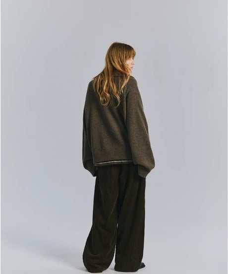 【ANCELLM（アンセルム）】CORDUROY WIDE SLACKS -BLACK