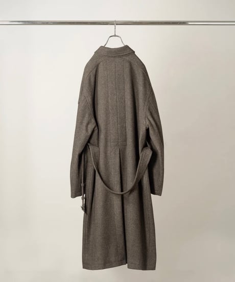 【ANCELLM（アンセルム）】WOOL BLANKET BALMACAAN COAT -D.BROWN