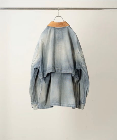 【ANCELLM（アンセルム）】AGING DENIM HALF JACKET -INDIGO