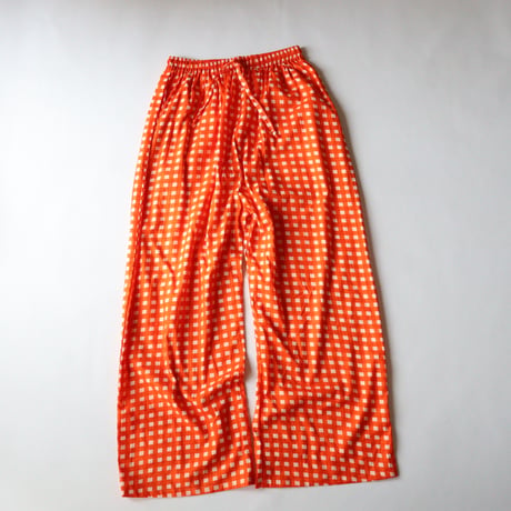 GINGHAM CHECK INDIAN COTTON EASY PANTS