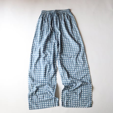 GINGHAM CHECK INDIAN COTTON EASY PANTS