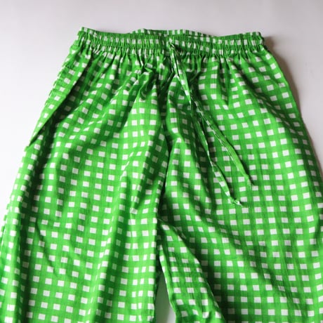GINGHAM CHECK INDIAN COTTON EASY PANTS