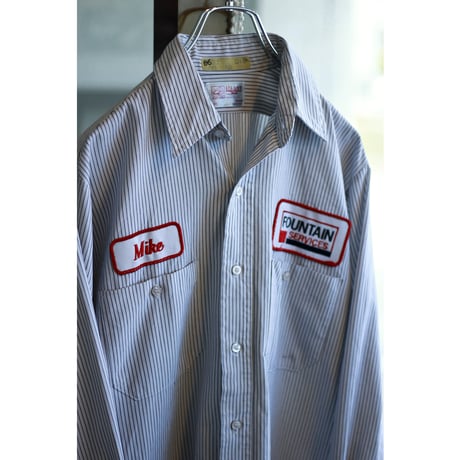 1980s “RED KAP” Wappened Stripe Work Shirt / Made in USA