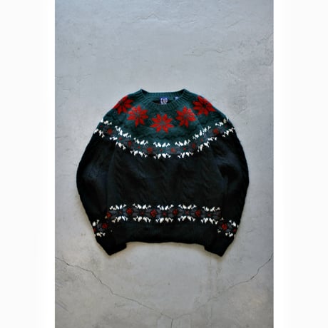 1990s Old “GAP” Hand Knit Nordic Cable Sweater