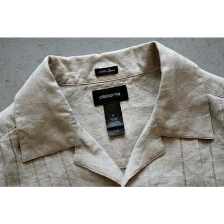 Opencollar Pintuck Linen Shirt
