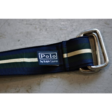 1990s “Polo Ralph Lauren” Stripe Double Ring Belt / Made in USA
