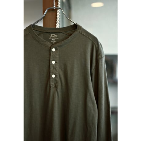 “J.CREW” Slub Cotton Yarns Henleyneck LS Tshirt