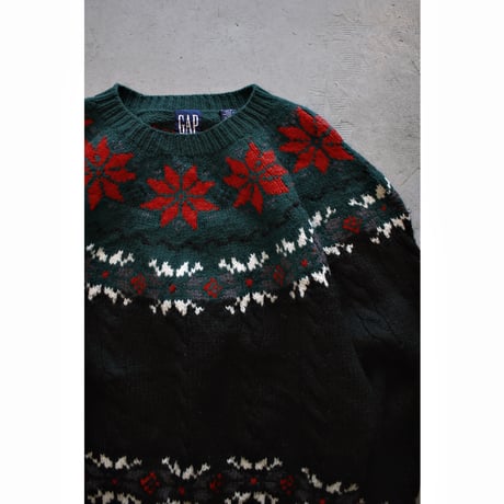 1990s Old “GAP” Hand Knit Nordic Cable Sweater