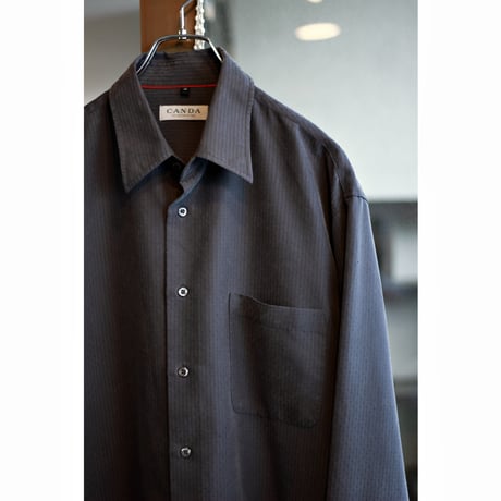 2000s “C&A CANDA” Modal Stripe Embroidery Shirt