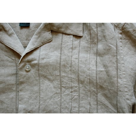 Opencollar Pintuck Linen Shirt