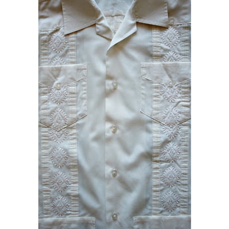 1990s〜 Opencollar Embroidery Guayabera Shirt