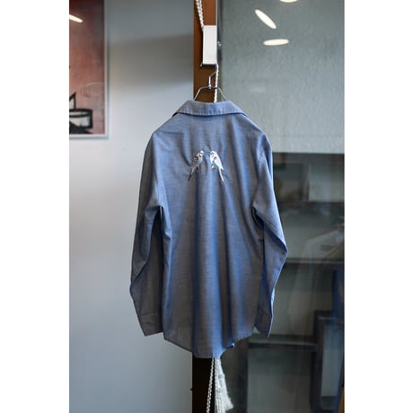 1970s Vintage “Seafarer” Embroidery Chambray Shirt