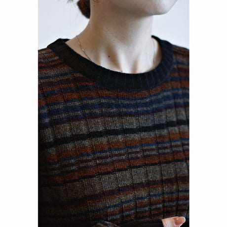 1990s〜2000s “Geoffrey Beene” Multicolor Stripe Mole Sweater