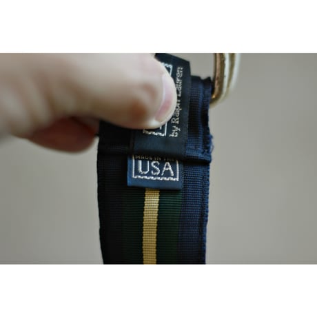 1990s “Polo Ralph Lauren” Stripe Double Ring Belt / Made in USA