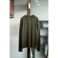 “J.CREW” Slub Cotton Yarns Henleyneck LS Tshirt
