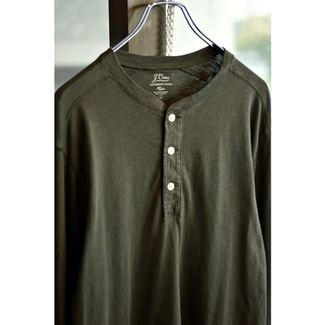 “J.CREW” Slub Cotton Yarns Henleyneck LS Tshirt
