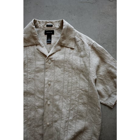 Opencollar Pintuck Linen Shirt
