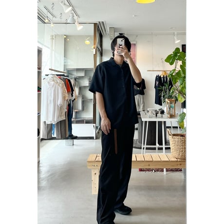 2000s Opencollar Waven Rayon Blend Shirt