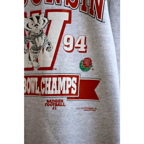 1990s Tultex “Wisconsin Univ.” Logo Print Sweatshirt / Made in USA